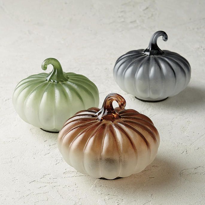 Frosted Ombre Glass Pumpkin | Frontgate | Frontgate