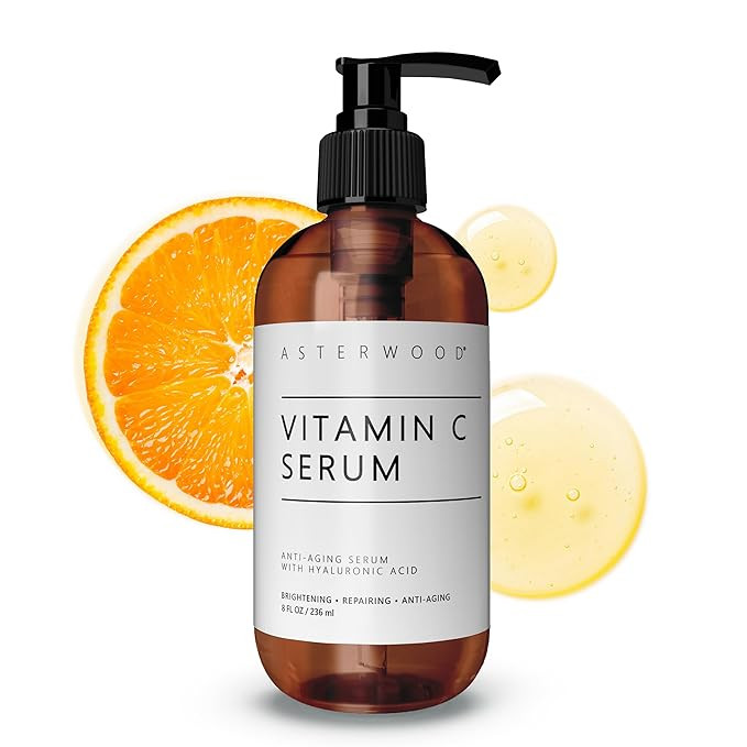 Asterwood Vitamin C Face Serum - with Hyaluronic Acid - Smoothing, Hydrating, Stimulates Collagen... | Amazon (US)