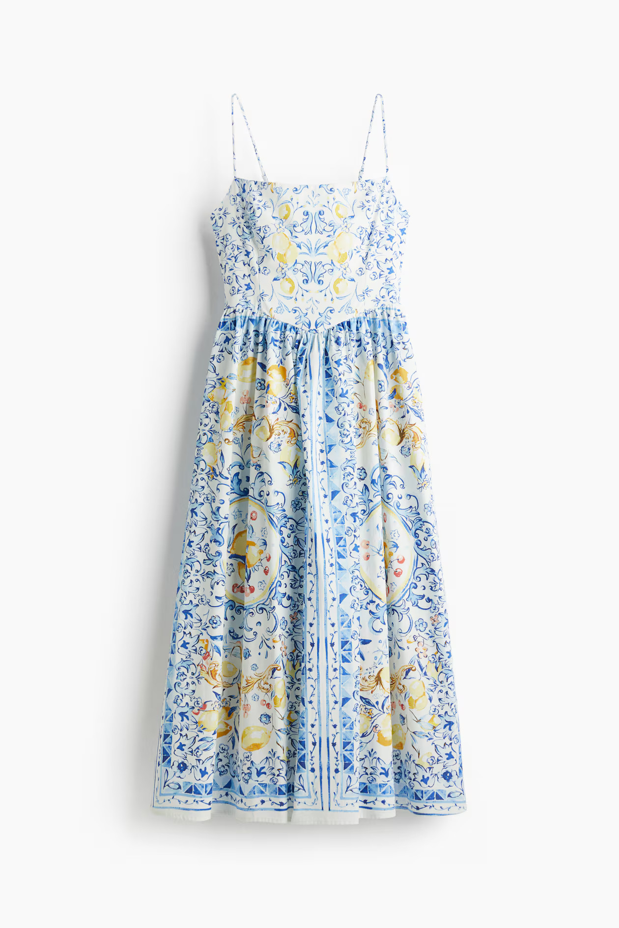 Bedrucktes Baumwollkleid - Weiß/Zitronen - Ladies | H&M AT | H&M (DE, AT, CH, NL, FI)