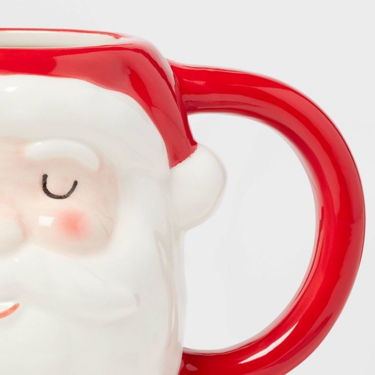 16oz Stoneware Figural Christmas Caucasian  Santa Mug - Wondershop&#8482; | Target