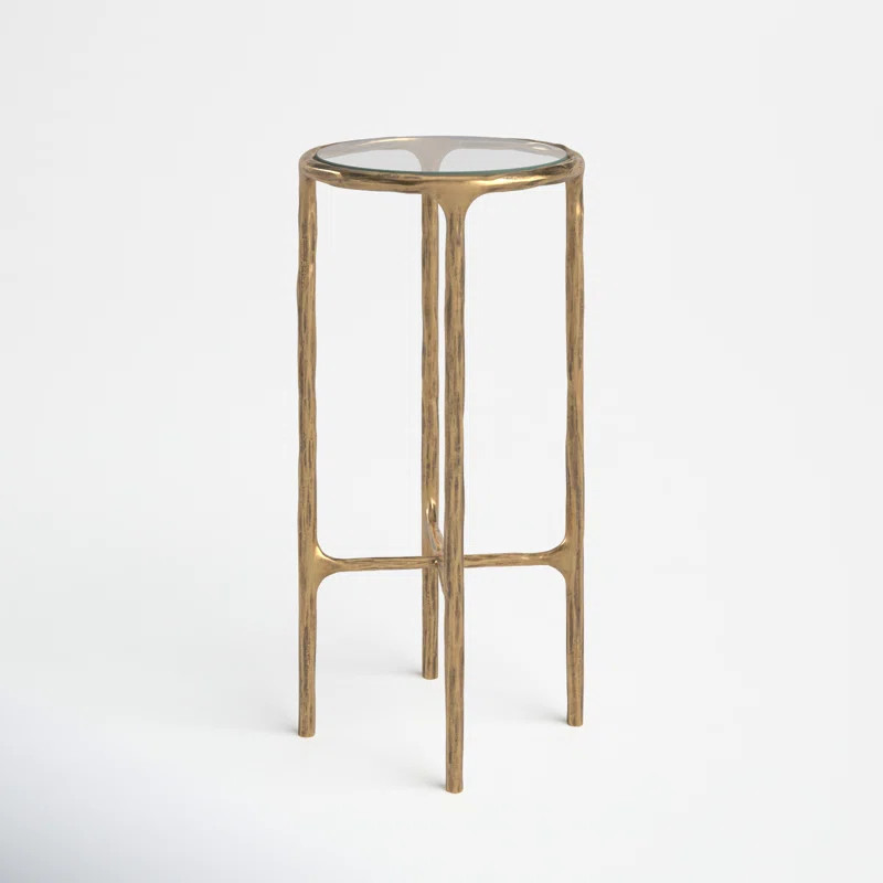 Enchant Glass Cross Legs End Table | Wayfair North America