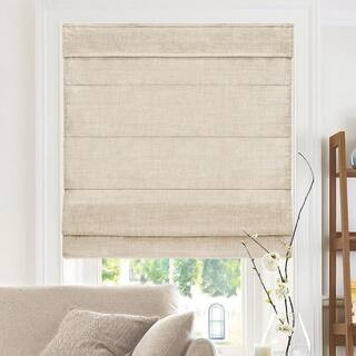 Chicology Belgian Flax Cordless Light Filtering Privacy Polyester Roman Shades 39 in. W x 64 in. ... | The Home Depot