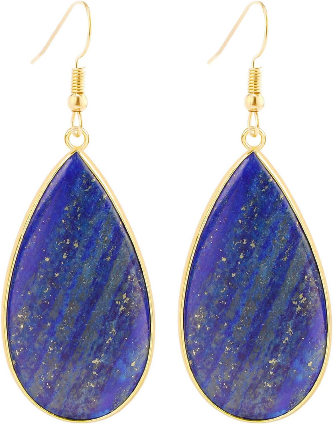 BaubleStar Natural Crystal Healing Stone Teardrop Dangle Earrings for Women | Amazon (US)