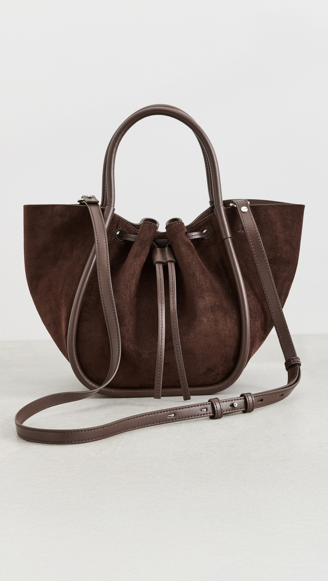 Proenza Schouler Small Ruched Tote In Soft Suede Chocolate One Size | Shopbop