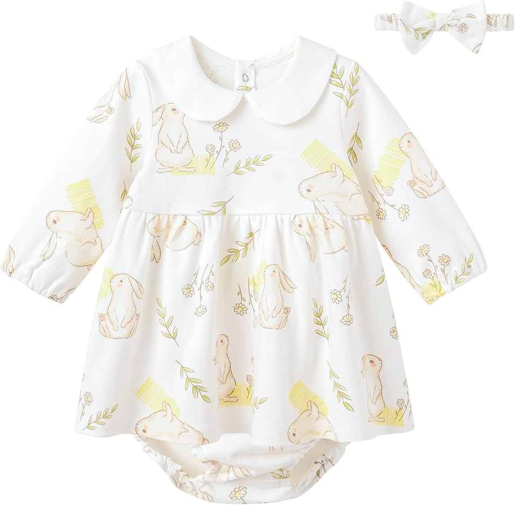 pureborn Baby Toddler Girl Dress with Bloomer Short and Long Sleeve Playwear Dress with Diaper Co... | Amazon (US)