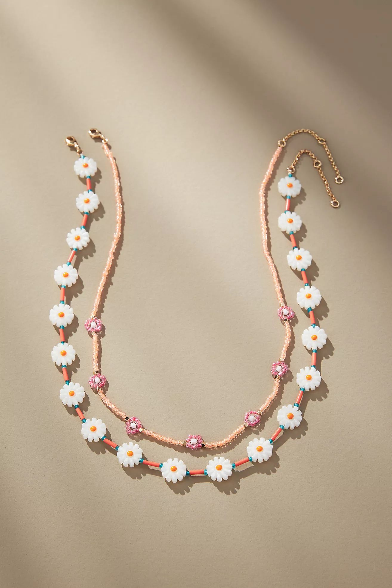 Beaded Daisy Necklaces, Set of 2 | Anthropologie (US)