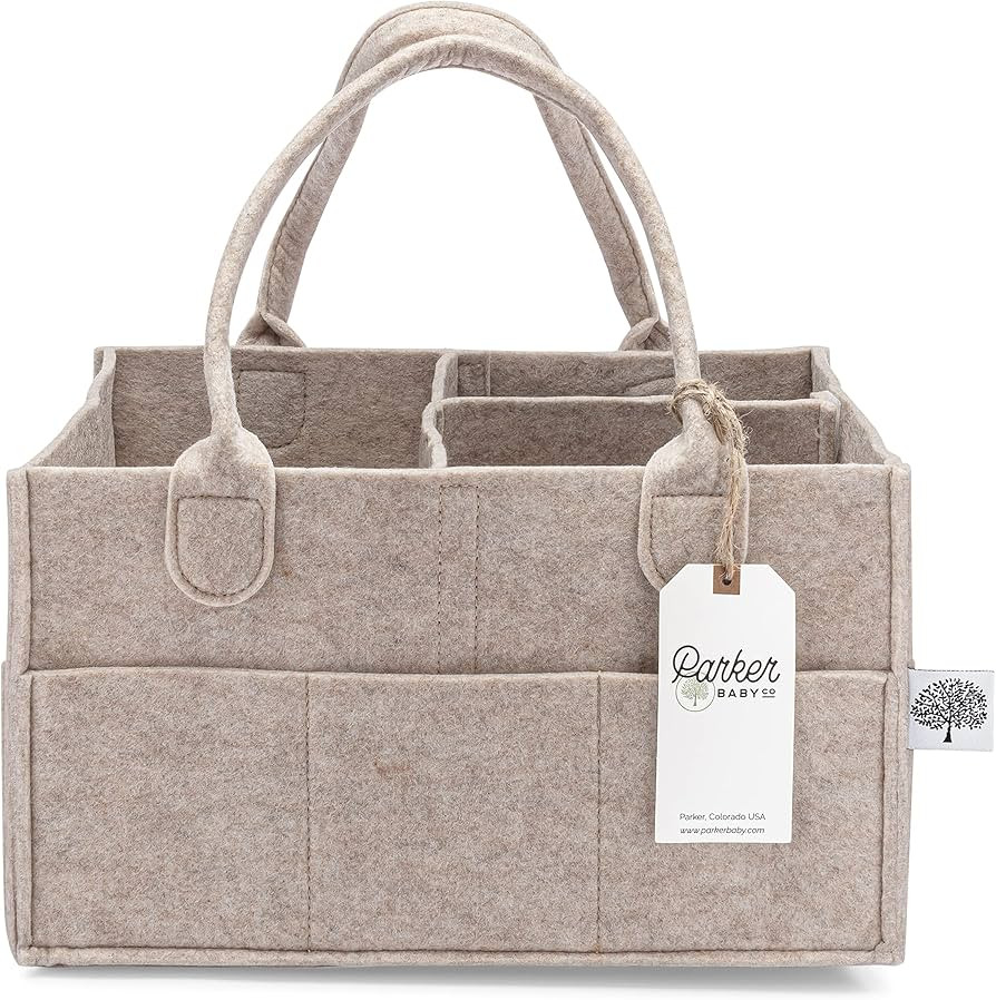 Parker Baby Diaper Caddy - Nursery Storage Bin and Car Organizer for Diapers and Baby Wipes - Oat... | Amazon (US)