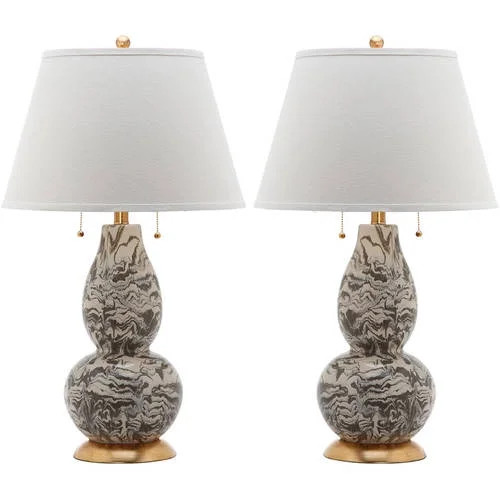 Safavieh LIT4159 28 in. H Color Swirls Gourd Glass Table Lamp, Set of 2 | Walmart (US)