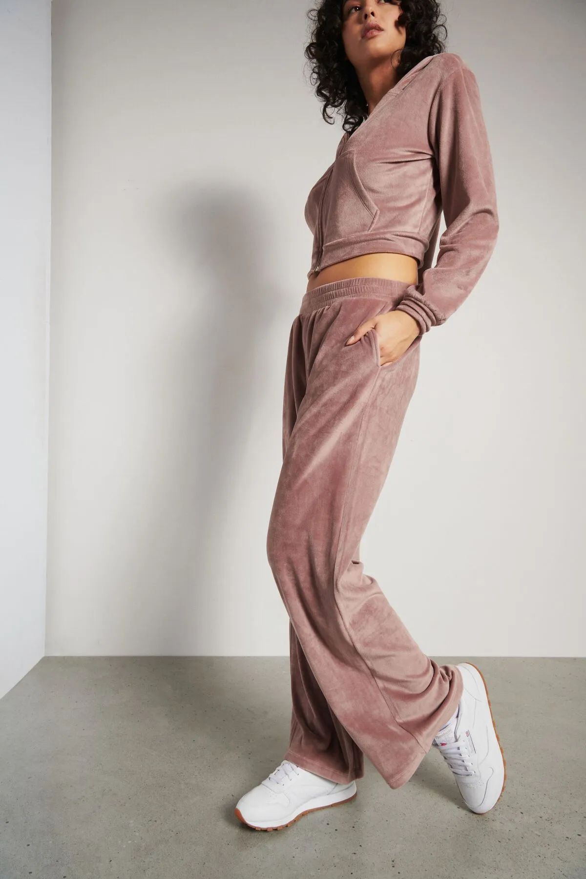 Velour Wide Pants | Dynamite Clothing