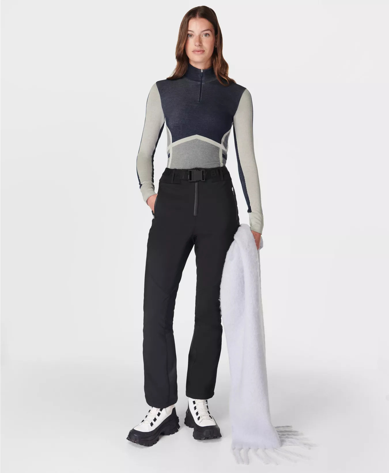 Modal Chevron Half Zip Base Layer Top | Sweaty Betty UK