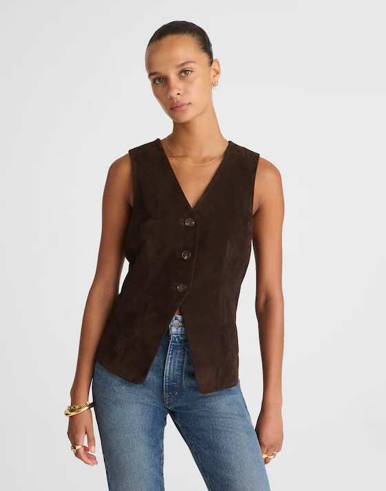 Cutaway Vest in Suede | Madewell | Madewell