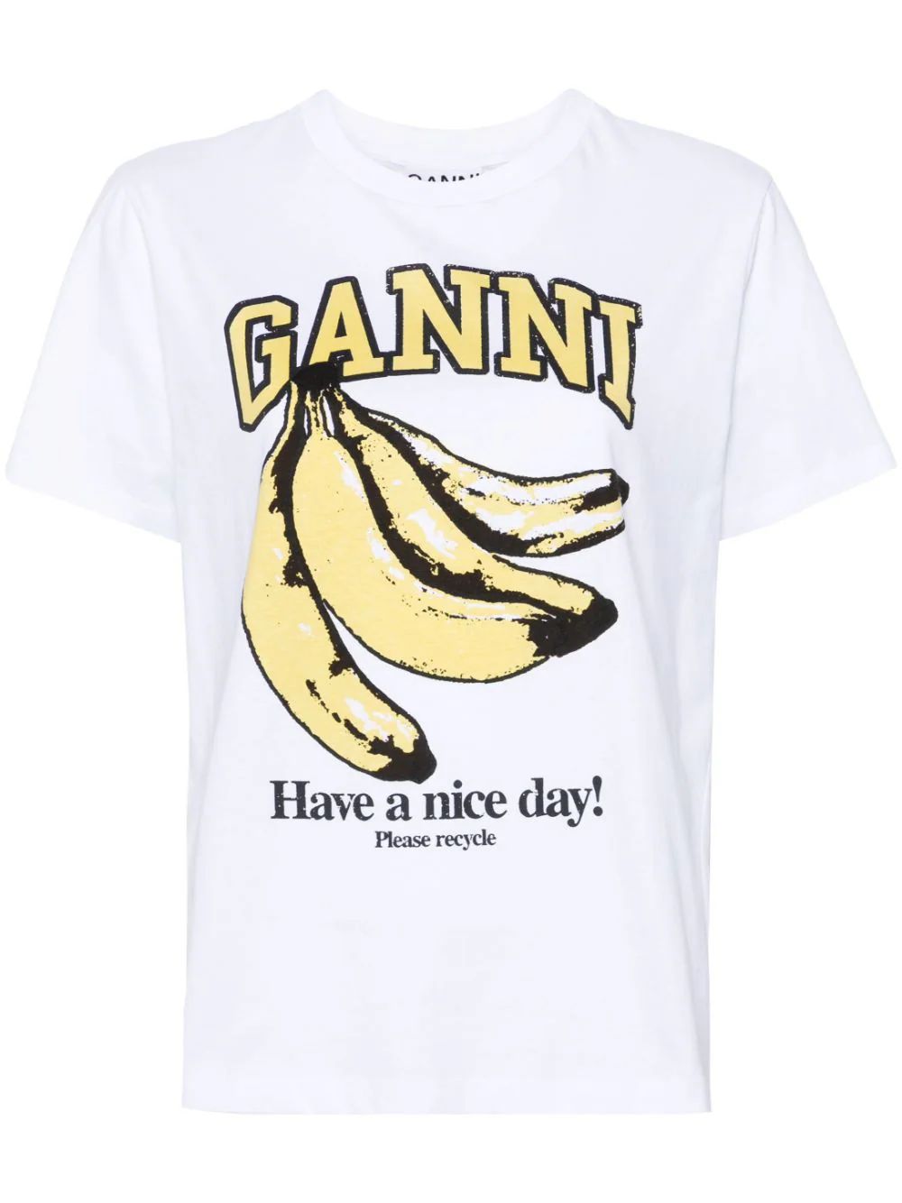 GANNI Banana Cotton T-shirt - Farfetch | Farfetch Global