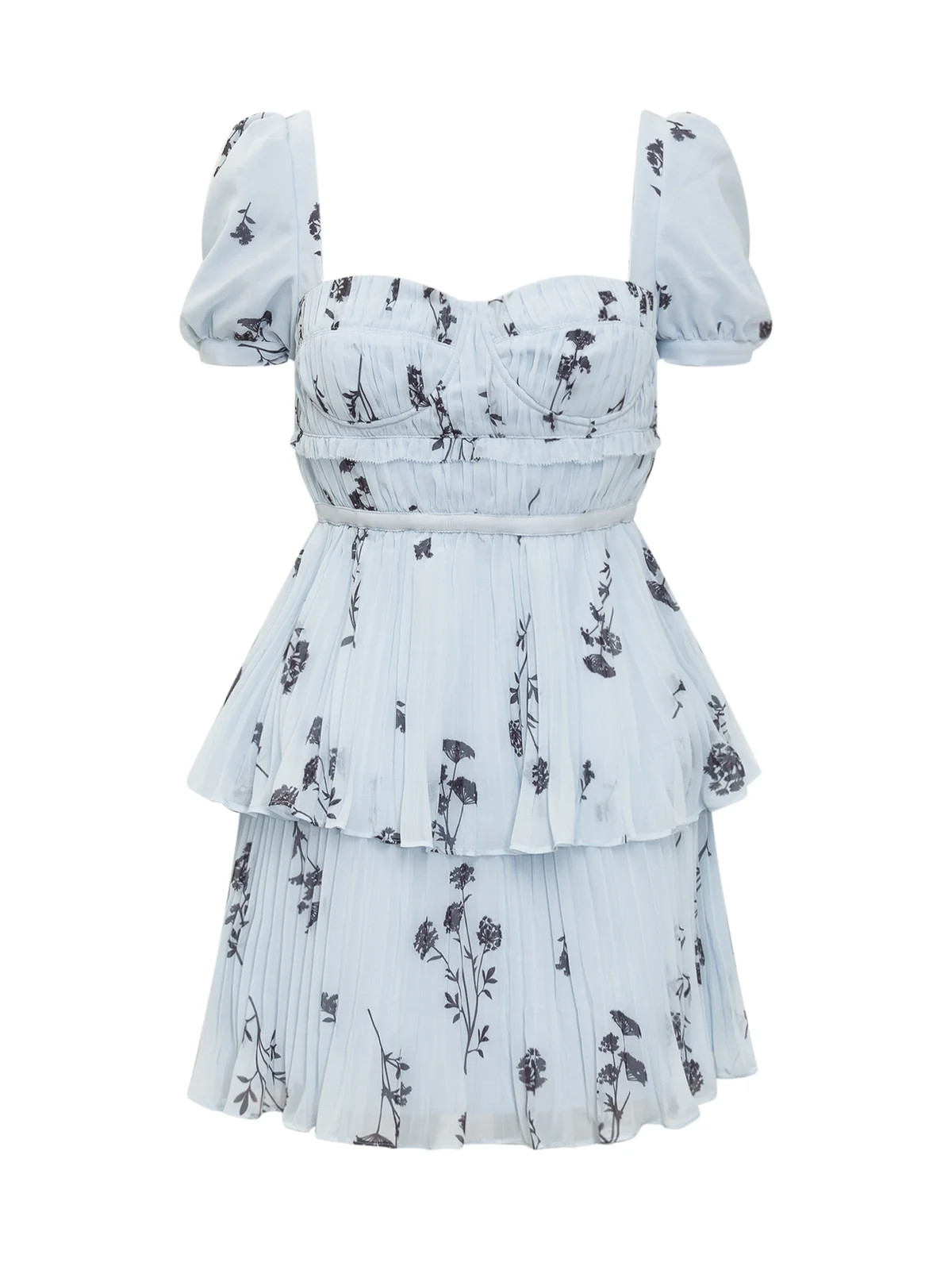 Self-Portrait Floral Print Tiered Mini Dress | Cettire Global