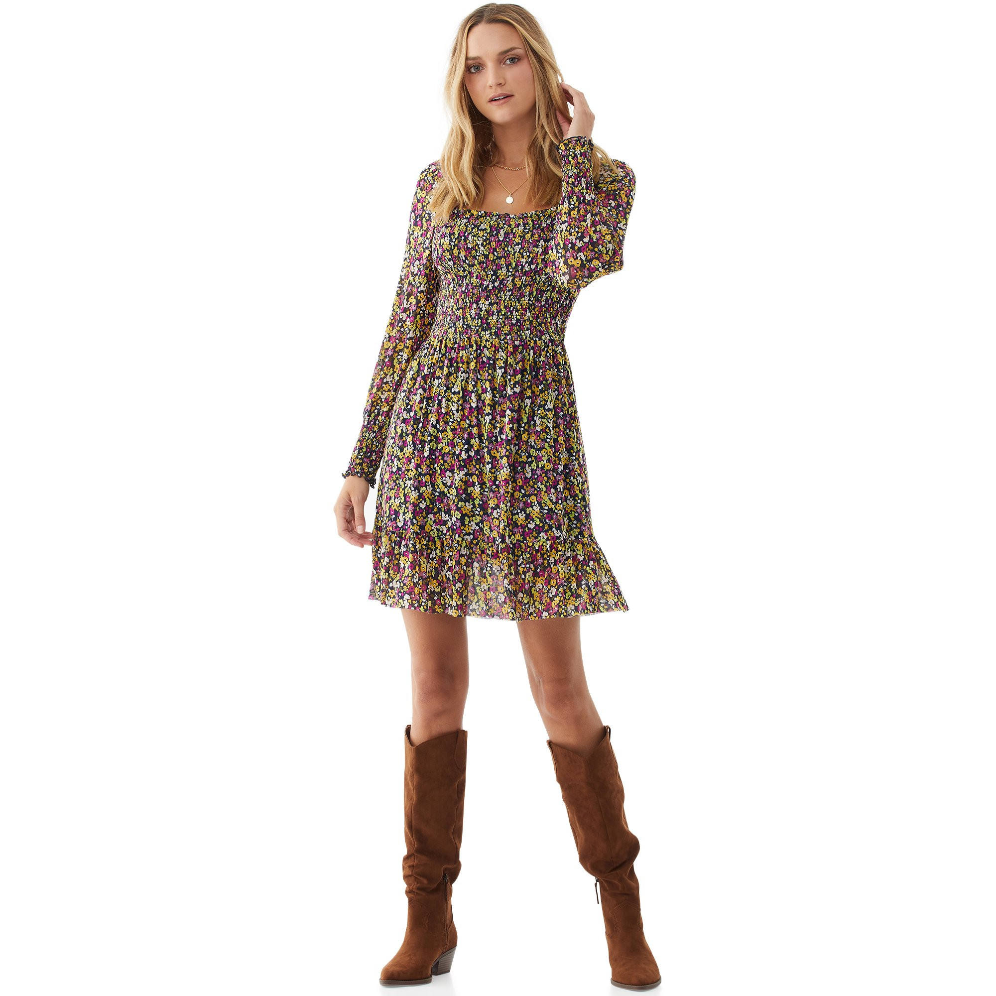 Scoop Women's Smocked Babydoll Dress | Walmart (US)