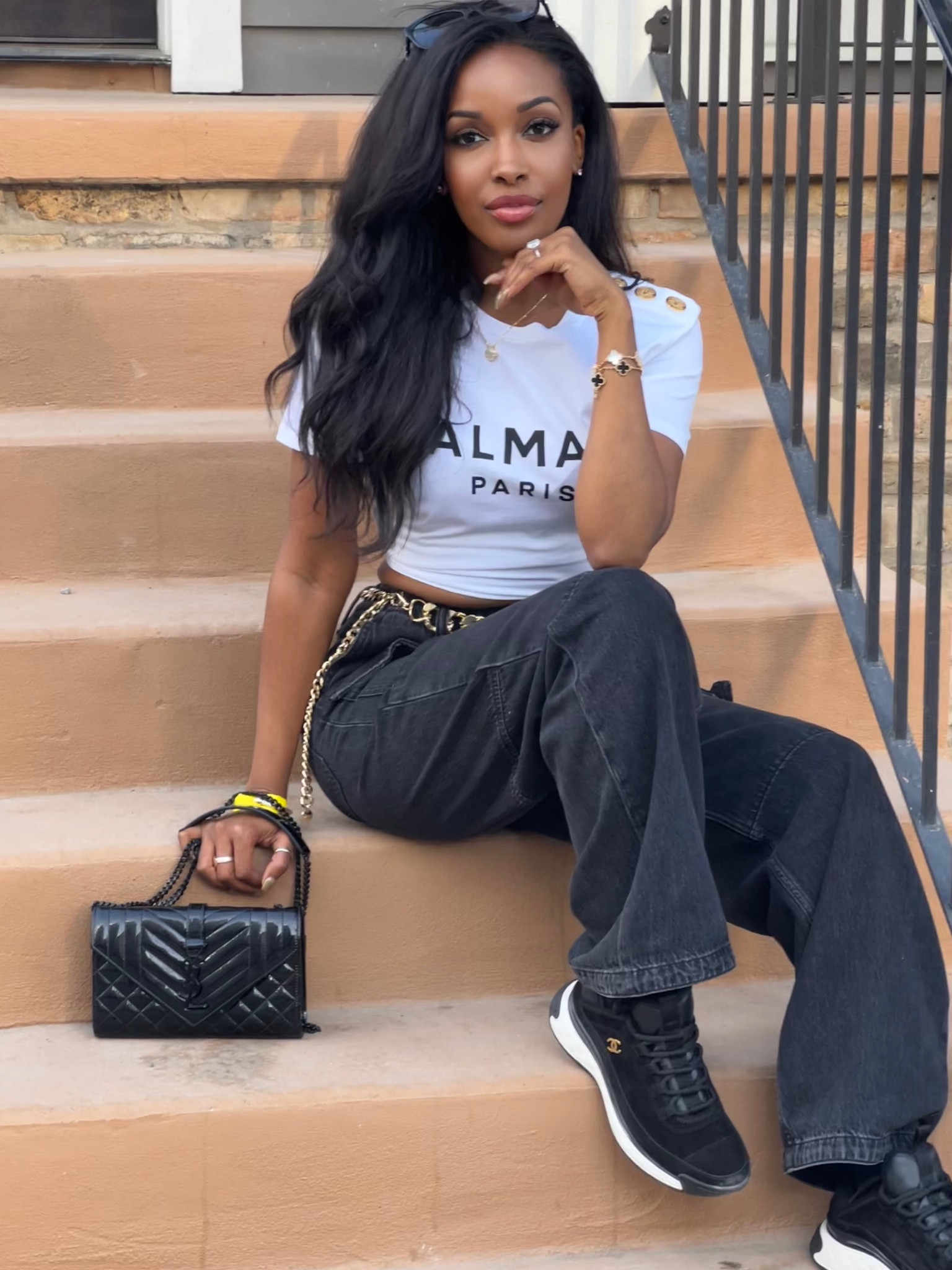 Casual designer outfit! Balmain t shirt & Chanel tennis shoes! Paired it with a gold chain belt for some glam! 

Spent the day in New Orleans!

#LTKstyletip #LTKfindsunder50 #LTKtravel