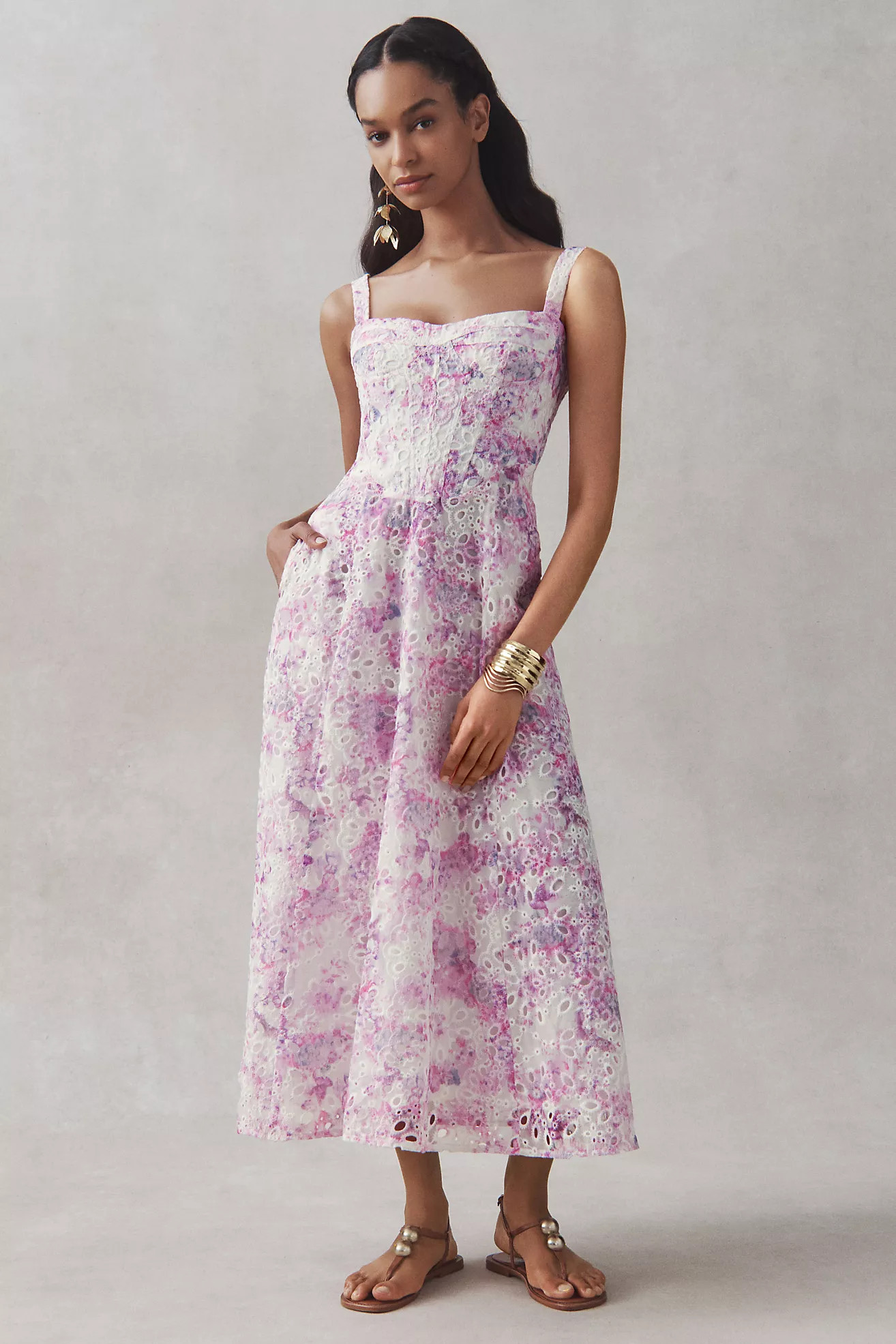 Bardot Lilah Sweetheart Corset A-Line Midi Dress | Anthropologie (US)