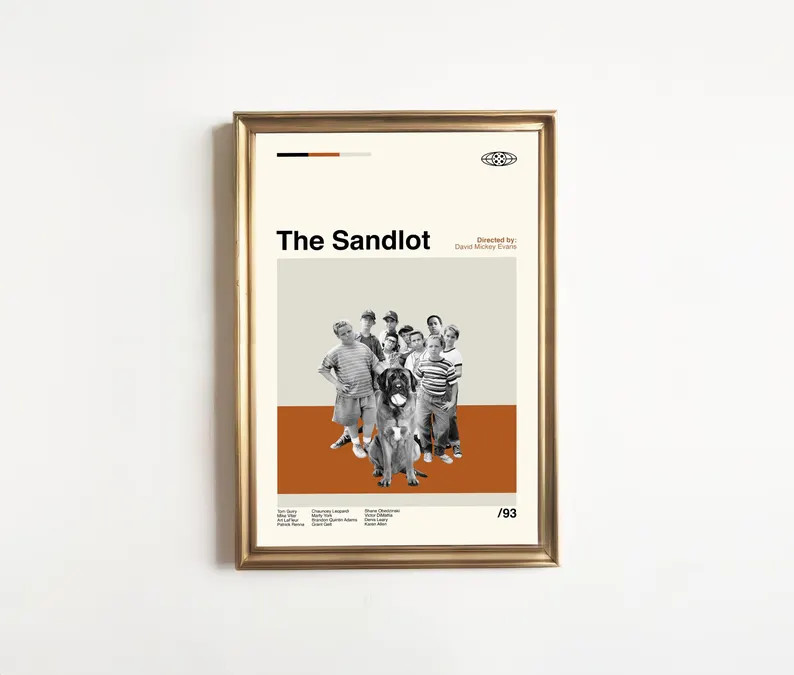 The Sandlot Movie Poster, Midcentury Modern Art, Minimalist Print, Vintage Wall Art, Gift For Him | Etsy (US)