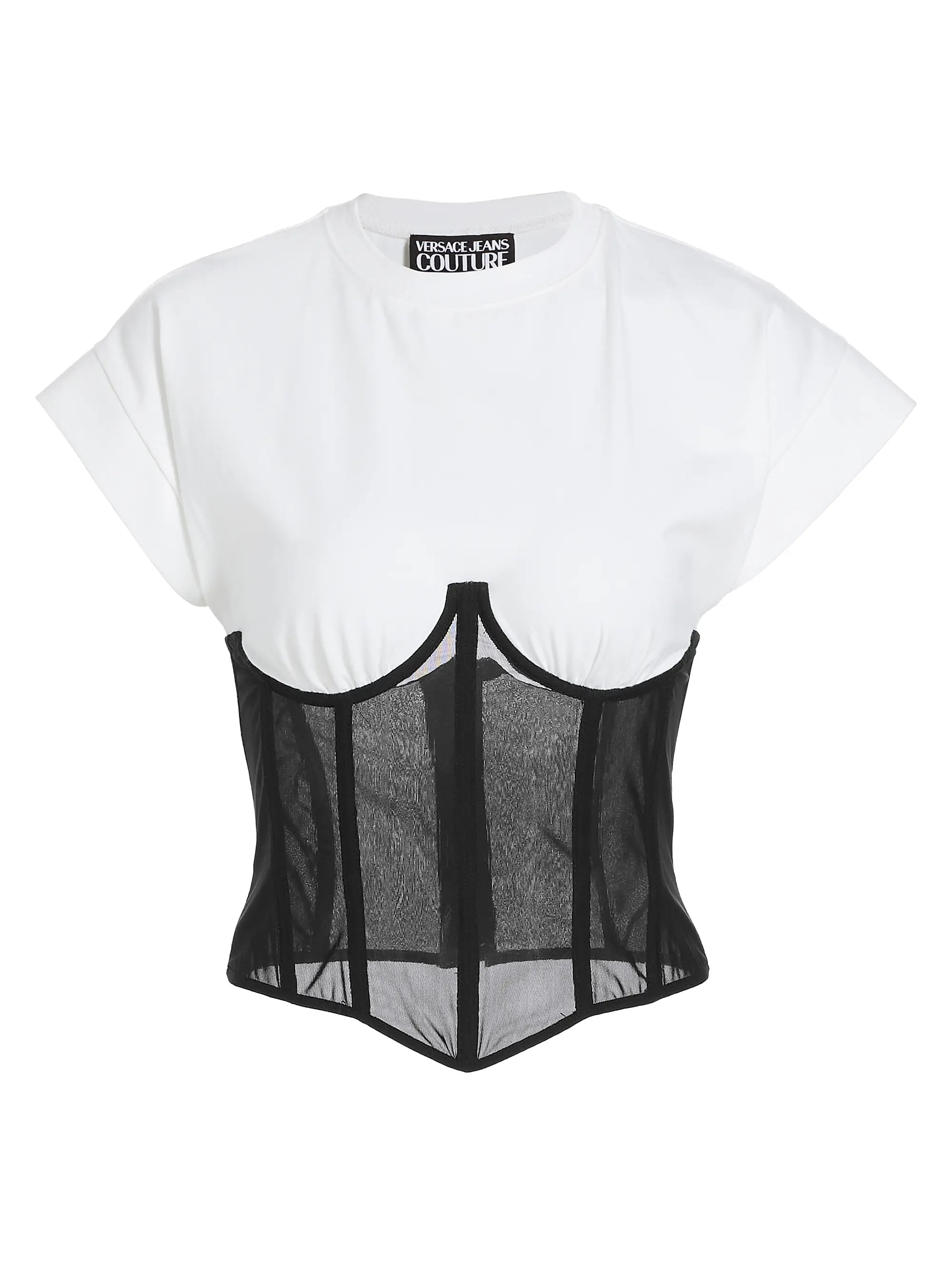 Stretch Cotton Corset Tee | Saks Fifth Avenue