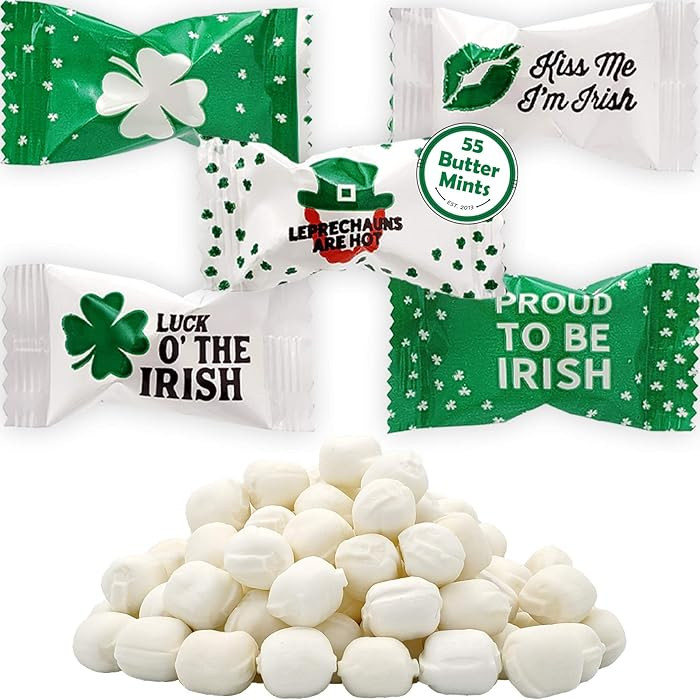 St. Patrick's Irish Buttermints, Mint Candies, Pack of 55 After Dinner Mints, Butter Mint Candy, ... | Amazon (US)