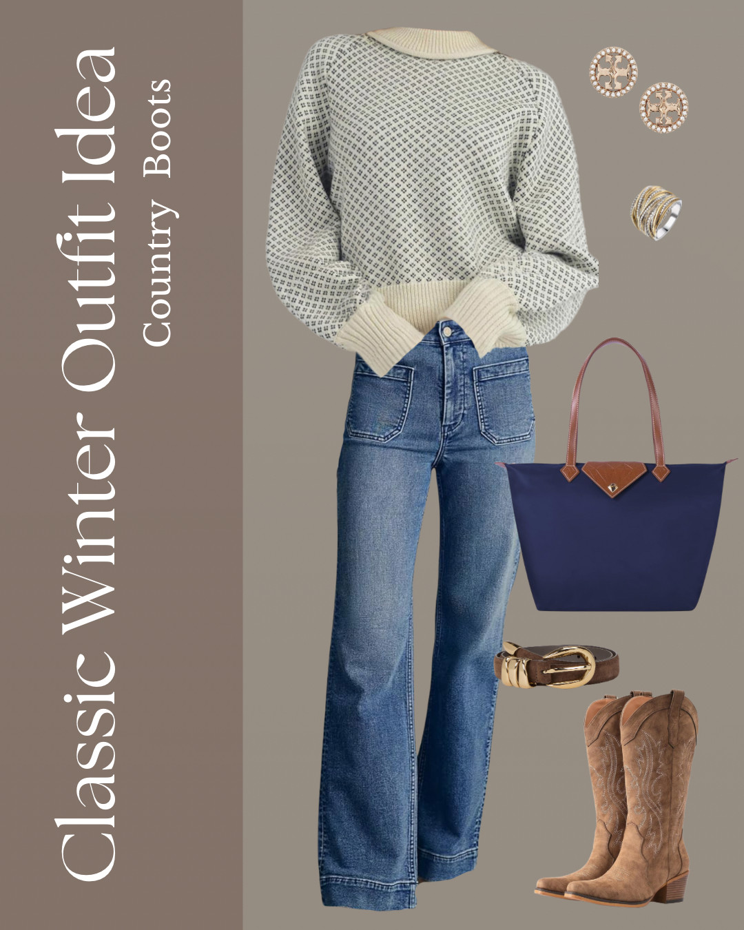 Classic winter outfit with jeans and boots
This is an easy everyday winter look that stays comfortable and styled.
The patterned sweater, rich brown belt, country boots, and navy tote make the whole look feel warm and classic.

#winteroutfit #classicstyle #everydaystyle #jeansoutfit #ltkfashion

 

#LTKootd