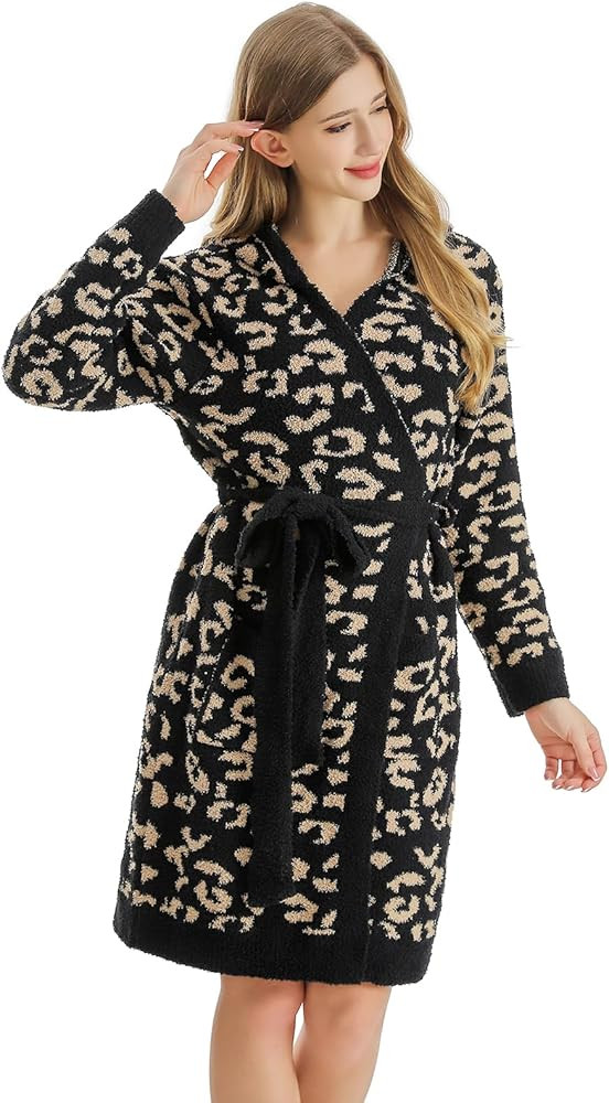 bearberry Cozy Robe Lightweight Soft Plush Bathrobe with Pockets for Women | Amazon (US)