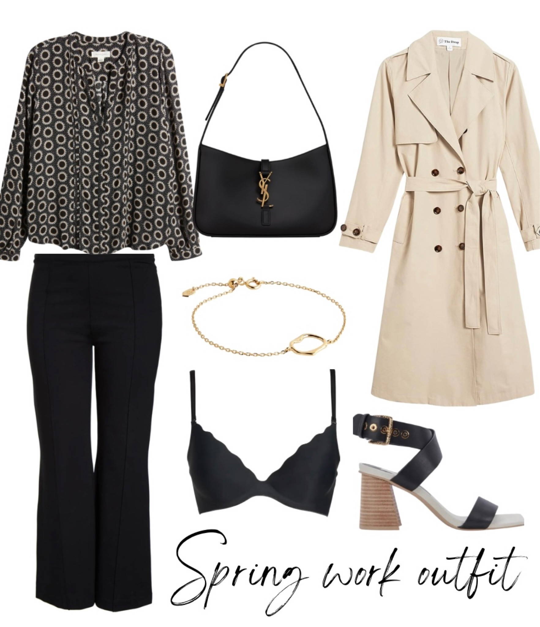 Top
Wide leg pants
Trench coat
Sandals 
Bracelet 
Workwear 
#ltkfinds
#ltkshoecrush

#LTKworkwear #LTKSeasonal #LTKunder100