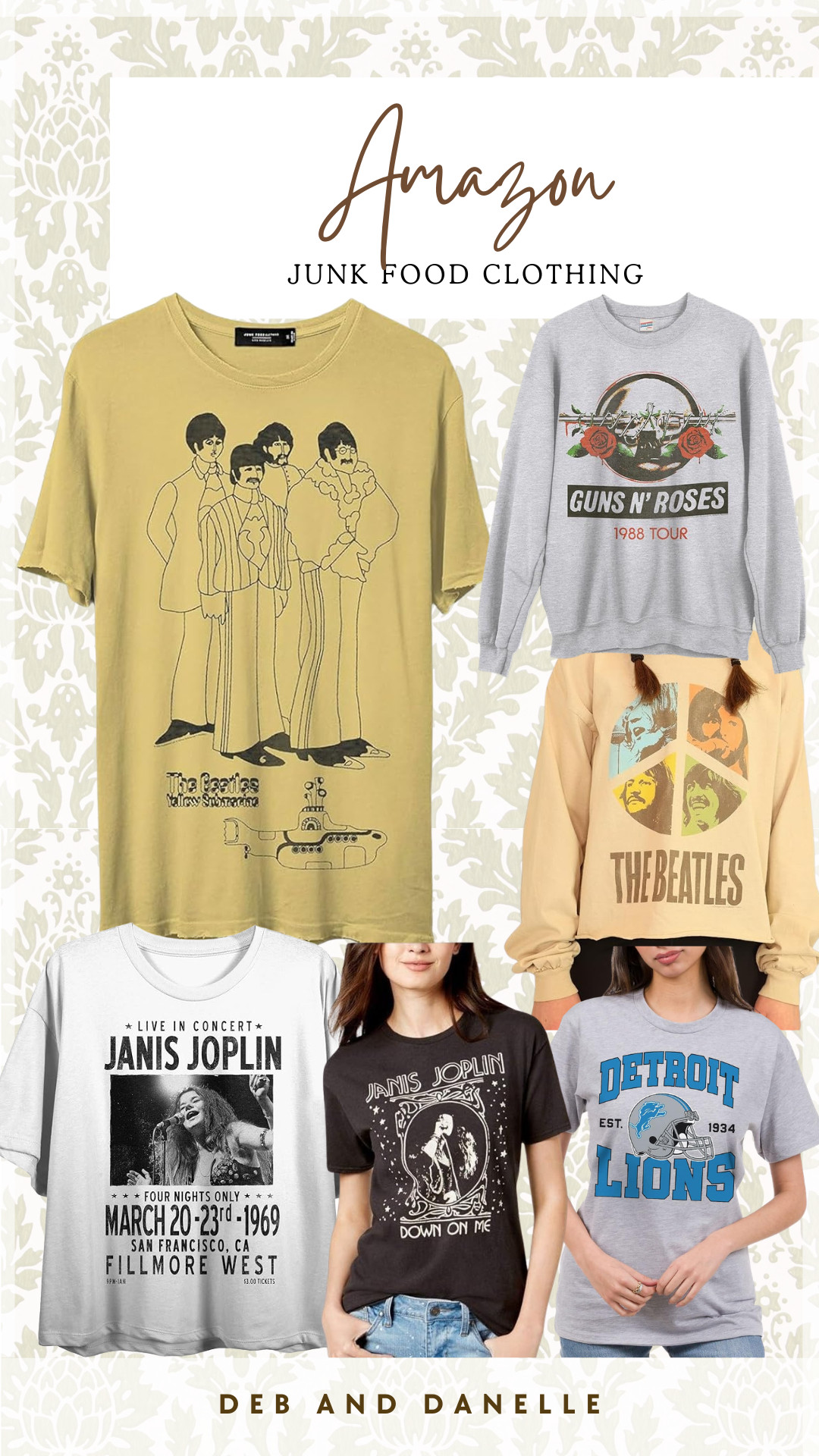 Junk Food clothing has some great retro-style tops with a lot of band options. I recently discovered that Amazon carries some of their items.  

 #LTKSeasonal #LTKMidsize