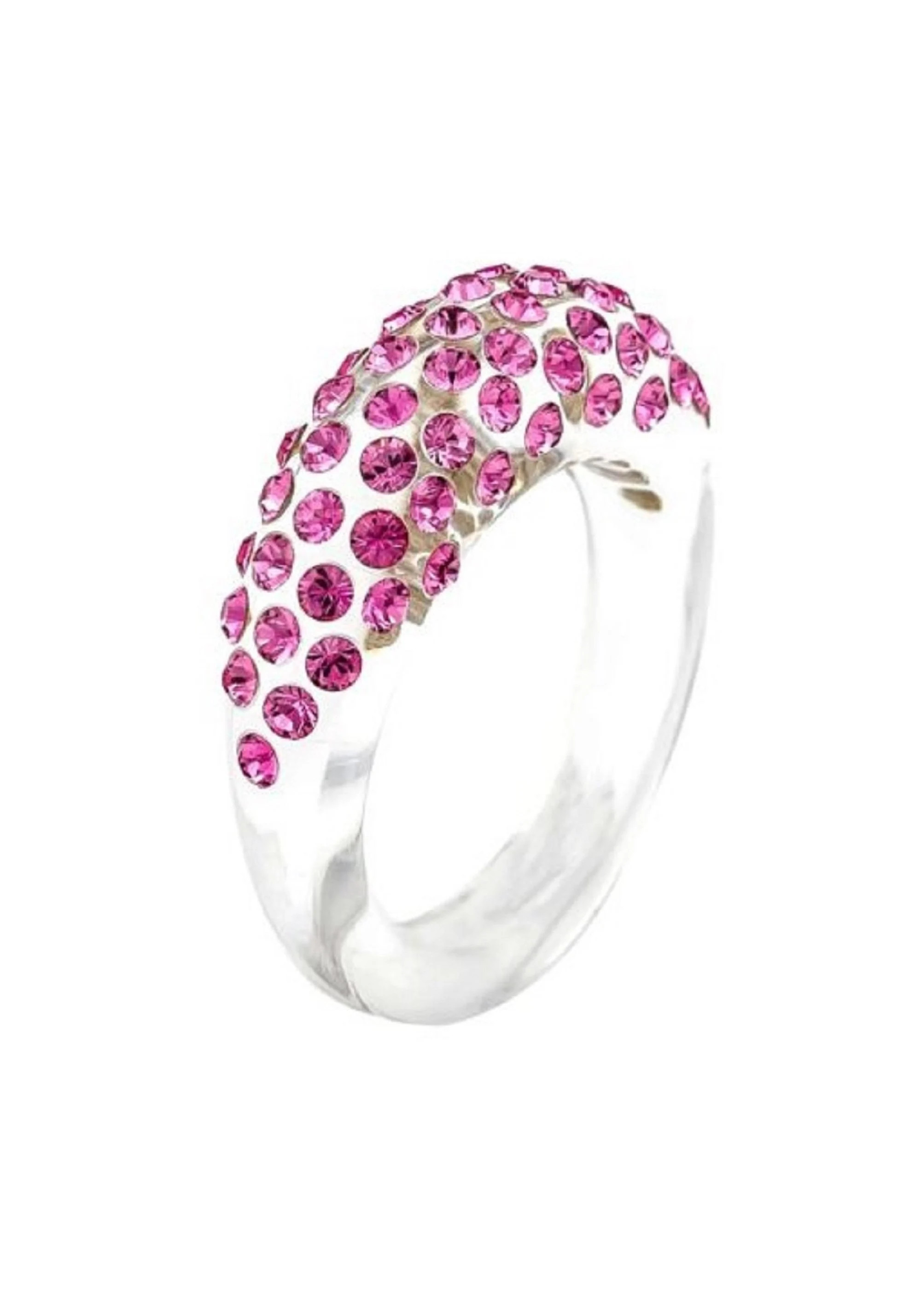 Handmade Lucite Band Ring: Rose Swarovski Crystal, Italian Design | Etsy (Global)