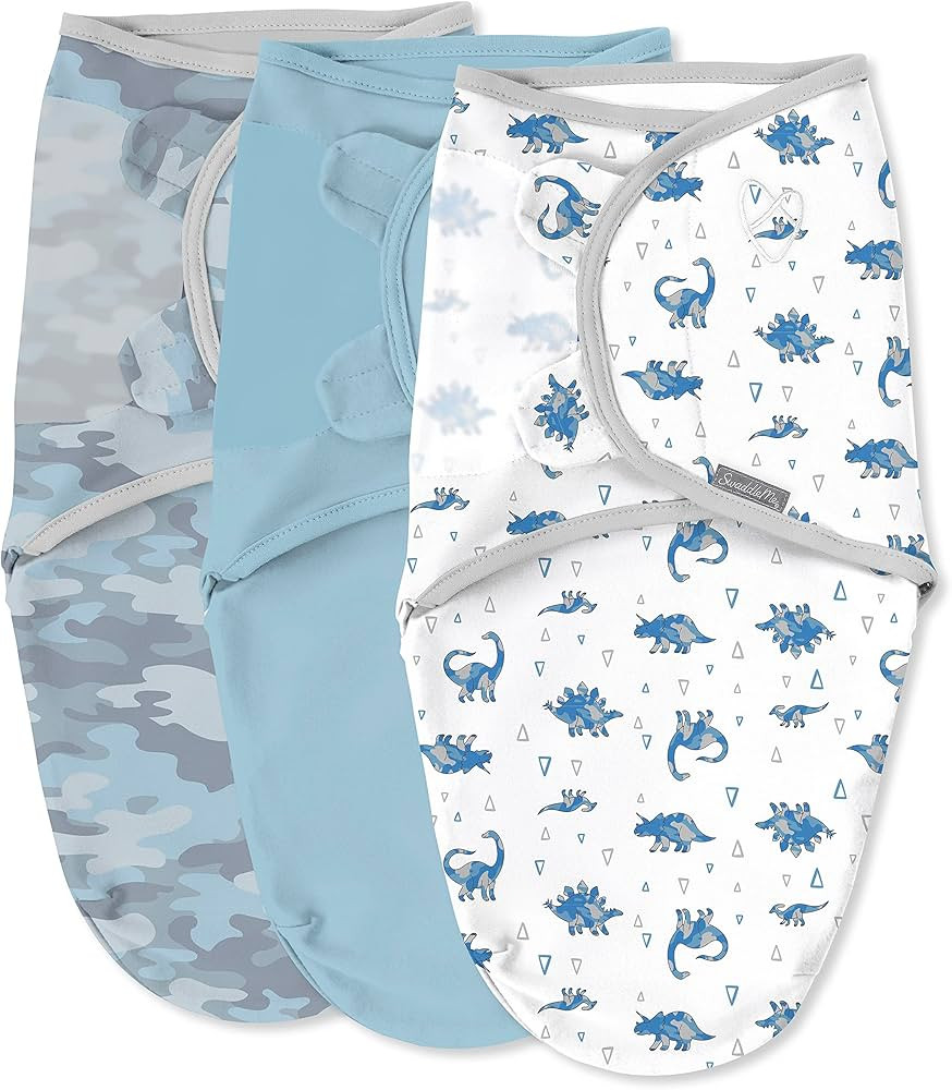 SwaddleMe by Ingenuity Original Swaddle - Size Small/Medium, 0-3 Months, 3-Pack (Dino) | Amazon (US)