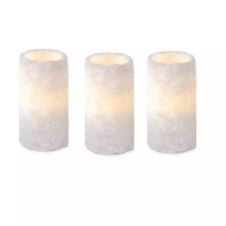Textured LED Christmas 6 in. Candles, Set of 3 | Kirkland's Home