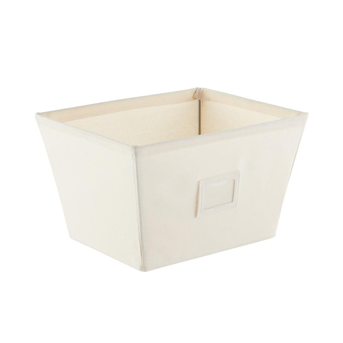 Small Canvas Open Bin Natural | The Container Store