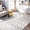 nuLOOM Moroccan Blythe Area Rug, 4' x 6', Grey/Off-white | Amazon (US)