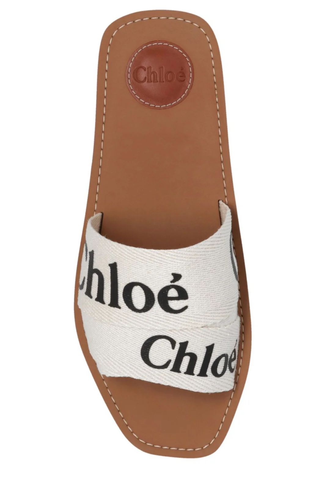 Chloé Woody Logo Embroidered Sandals | Cettire Global