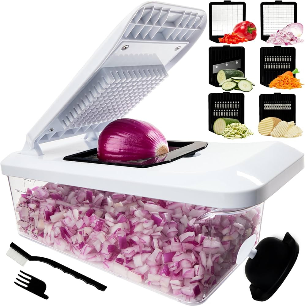 Gorilla Grip Heavy Duty 12-in-1 Vegetable Chopper, Interchangeable Blade Mandoline Slicer, Multif... | Amazon (US)