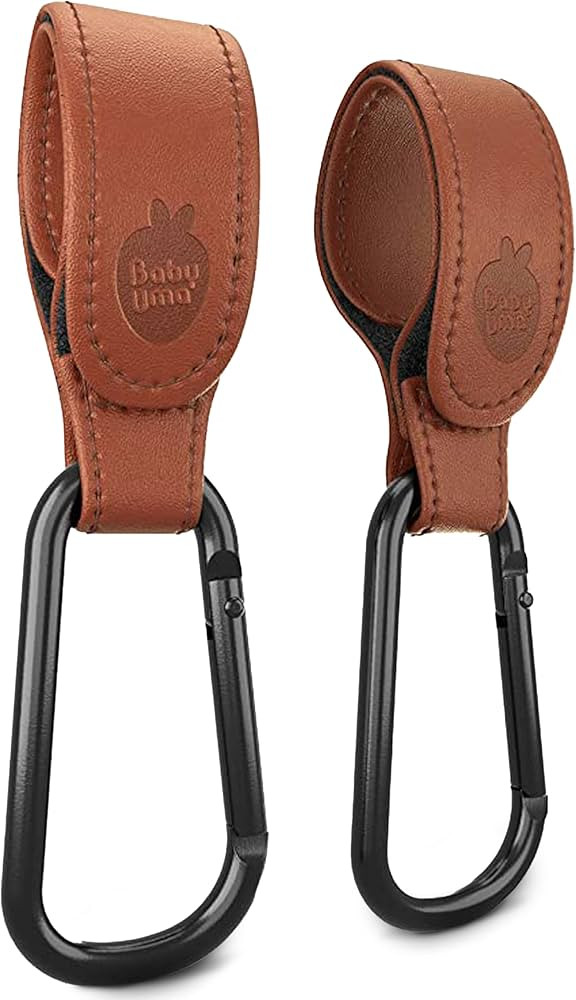 Baby Uma Stroller Hooks for Bags (2 Pack) - Leather-Style Stroller Clips and Hooks, Non-Slip Stro... | Amazon (US)