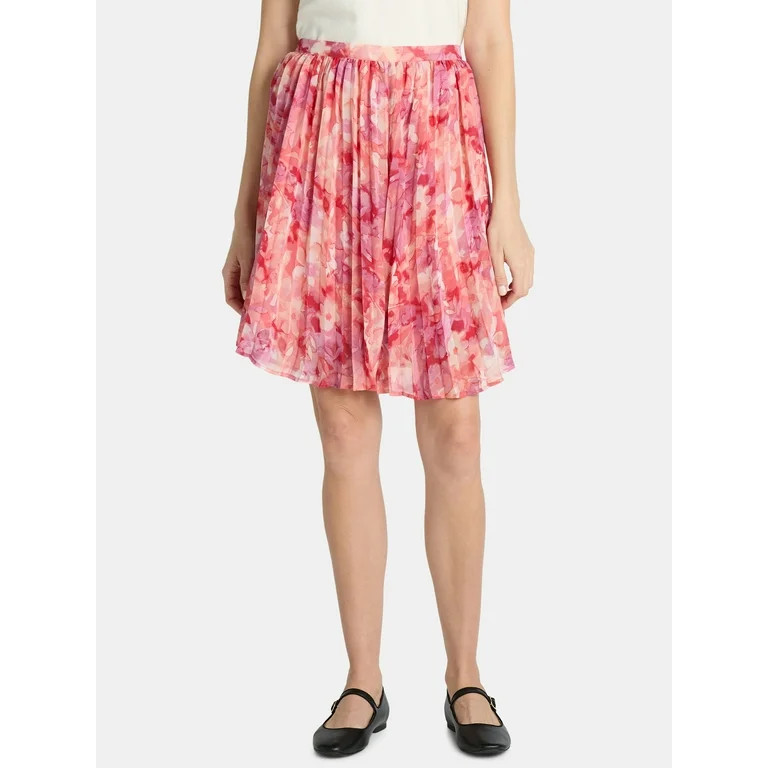 Time and Tru Women's Sunburst Pleat Mini Skirt, Sizes XS-XXXL | Walmart (US)