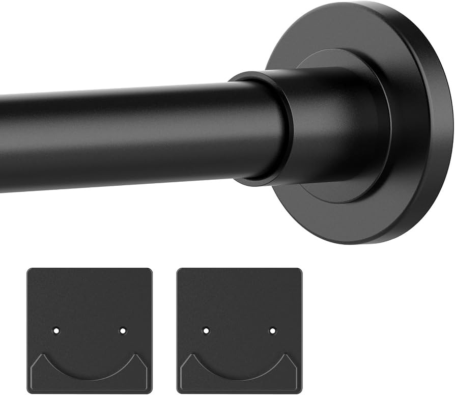 Shower Curtain Rod Adjustable 30-80" with Holder, Anti-Rust Shower Rod & Spring Tension Shower Ro... | Amazon (US)