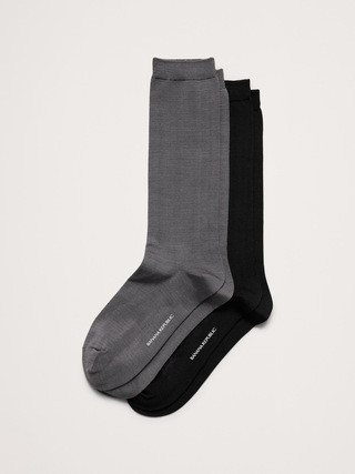 Silk-Blend Trouser Sock 2-Pack | Banana Republic (US)