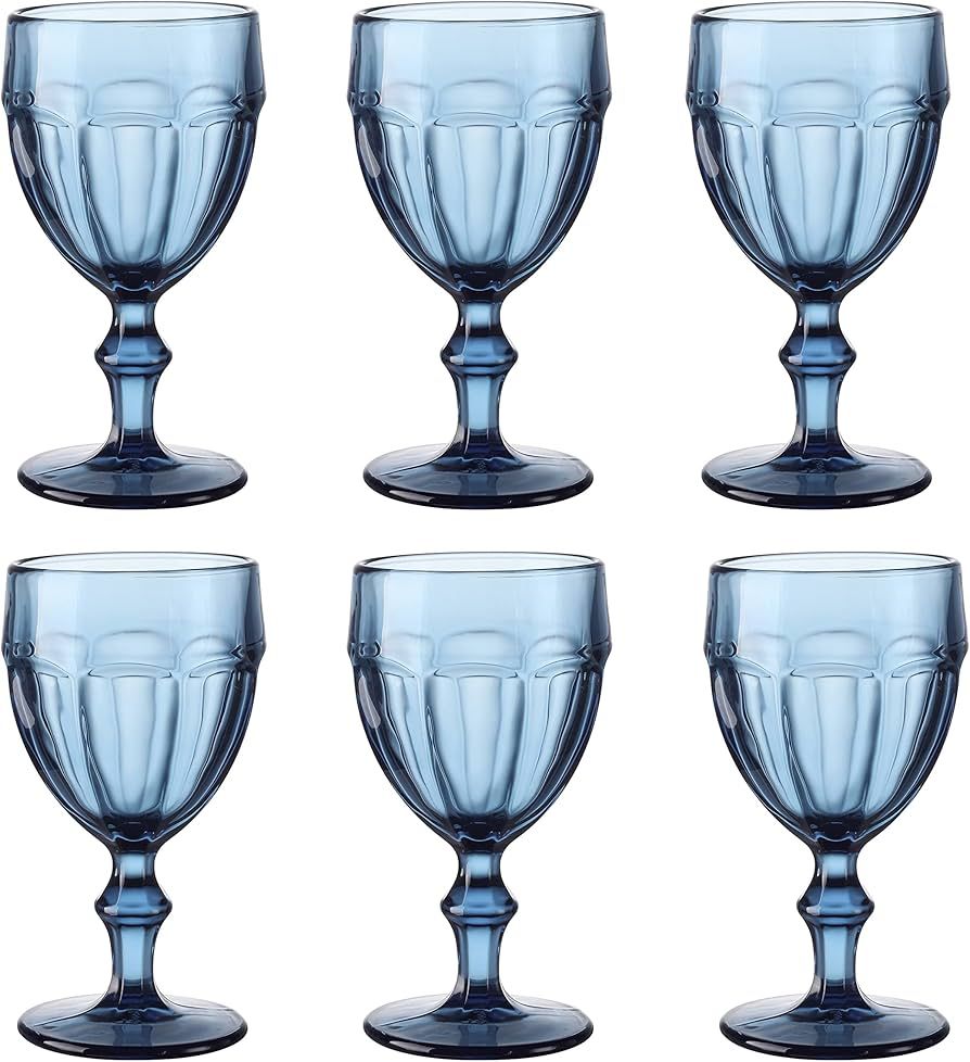 EAST CREEK | Set of 6 Colored Water Glasses with Stem | Vintage Look for Weddings, Parties, Daily... | Amazon (US)