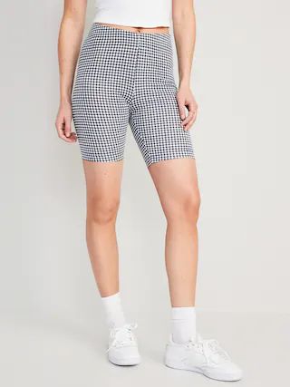 High-Waisted Tie-Dye Long Biker Shorts for Women -- 8-inch inseam | Old Navy (US)