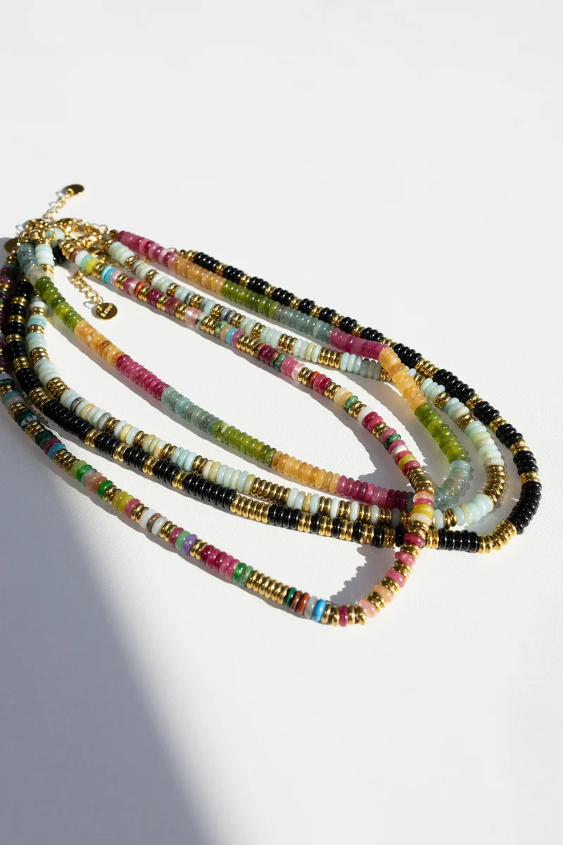 Joan Multi Colored Beaded Stone Layering Necklace - Beljoy Jewelry | BÉLJOY