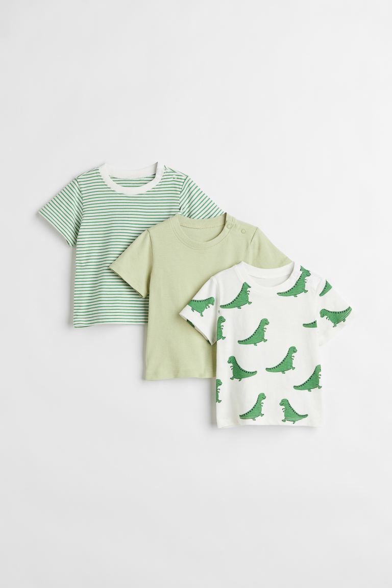 T-shirts in soft cotton jersey with narrow ribbing at neck.Pieces3CompositionCotton 100%Art. No.0... | H&M (US + CA)