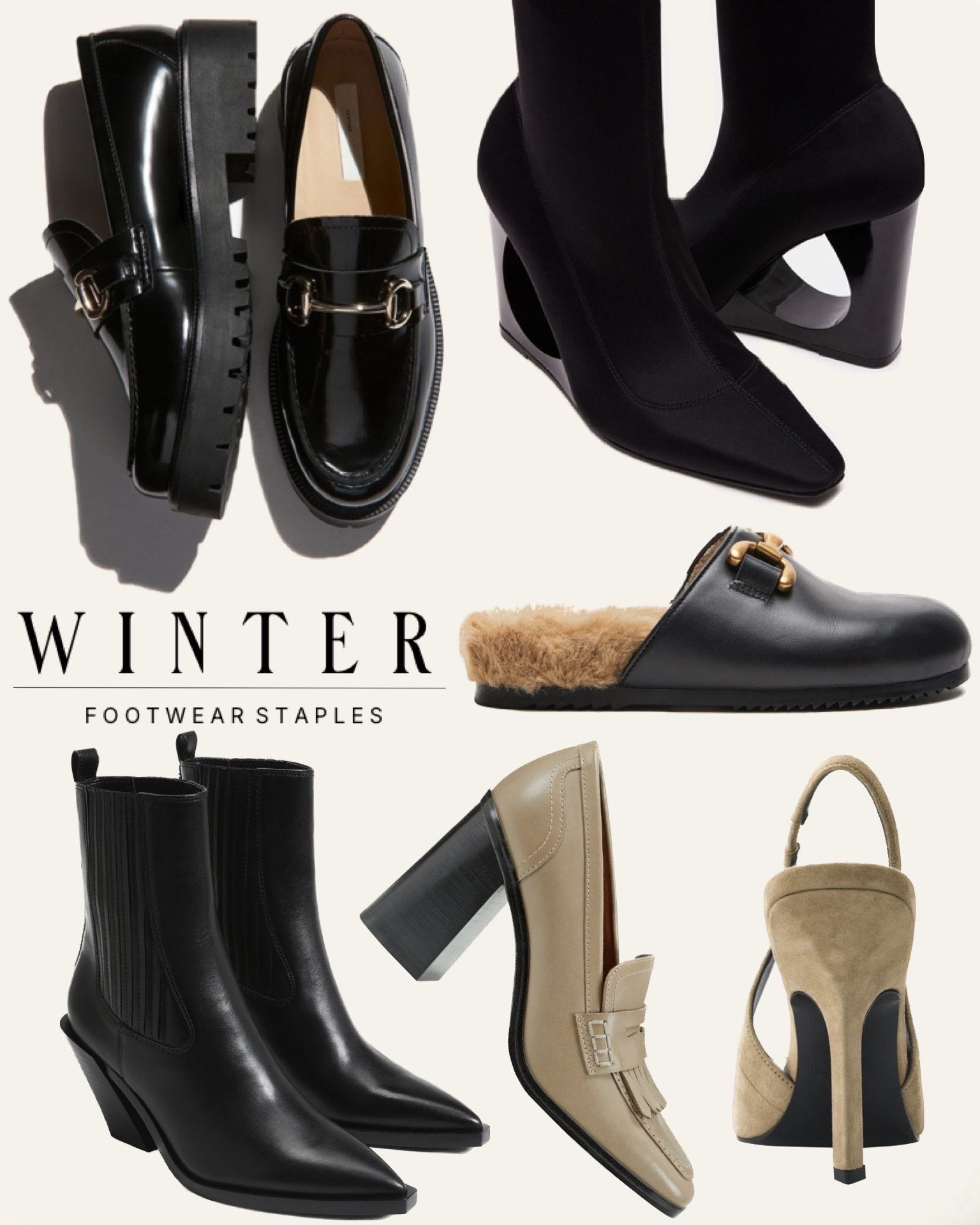 Winter footwear staples 🖤

#loafers #boots #heels #sneakers #sandals 

#LTKootd #LTKActive #LTKOver40
