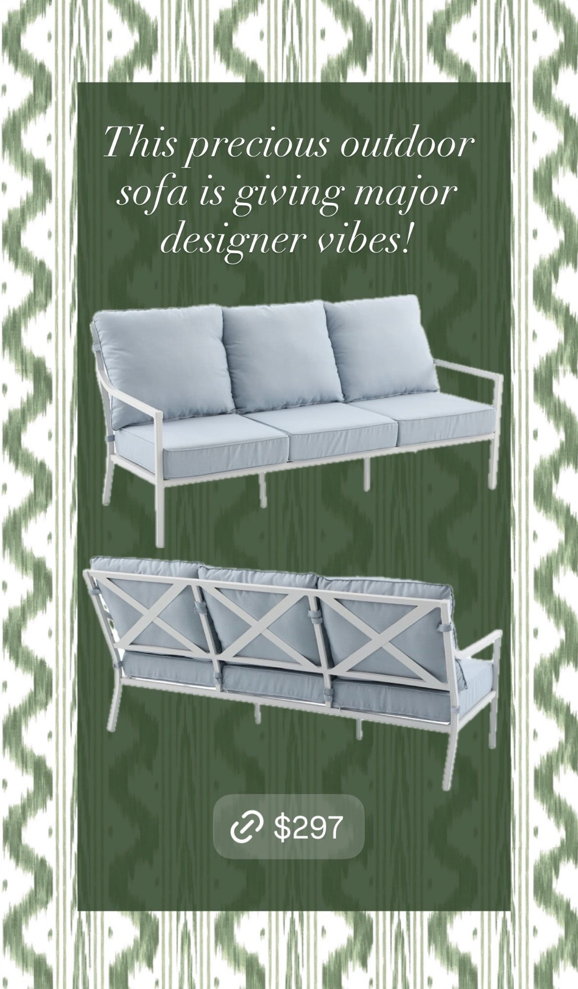 Loving this designer inspired outdoor sofa!!

#LTKHome #LTKSeasonal #LTKmomlife