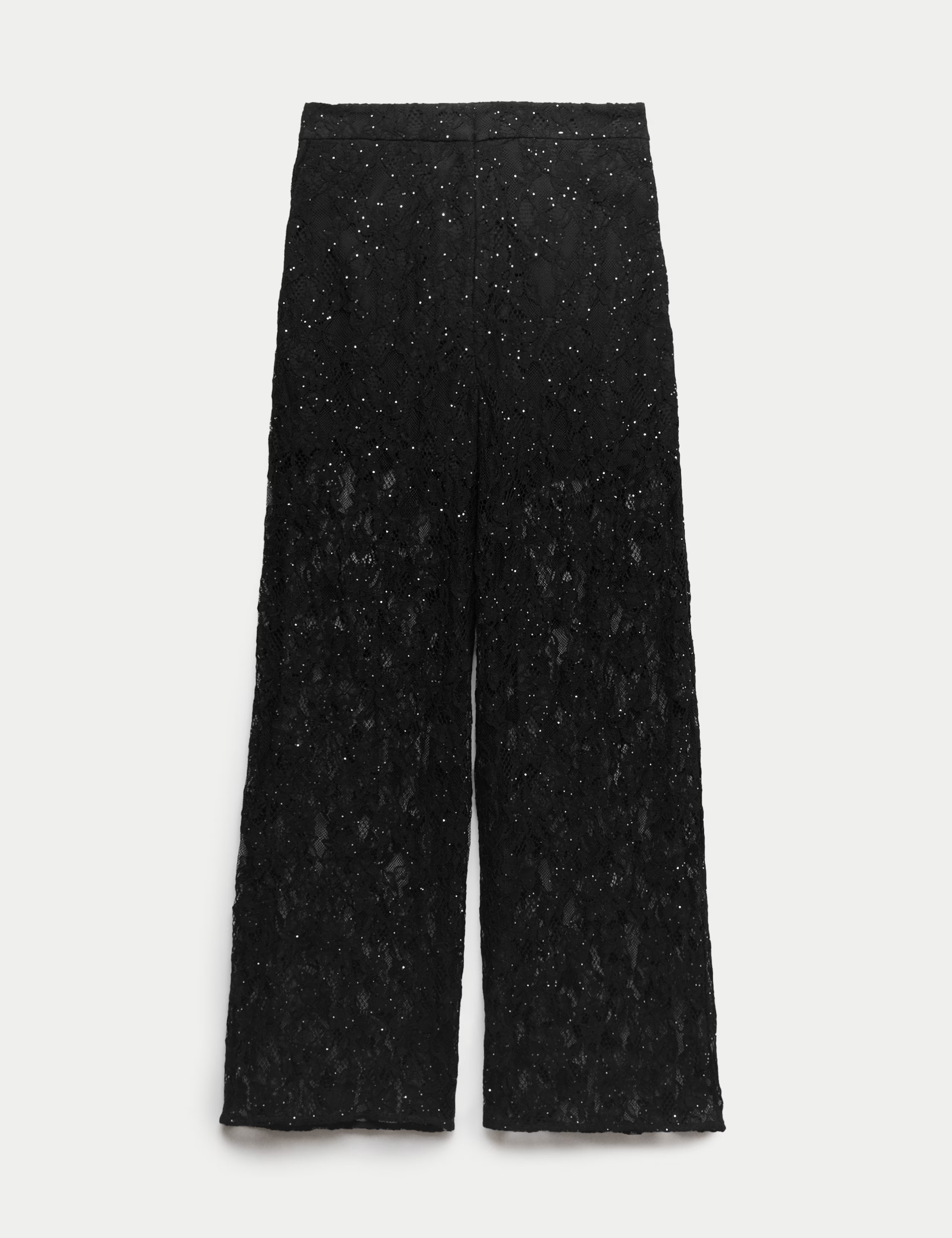 Lace Diamante Wide Leg Trousers with Stretch | Marks & Spencer (UK)