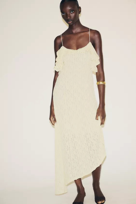 STUDDED LACE DRESS | Zara US