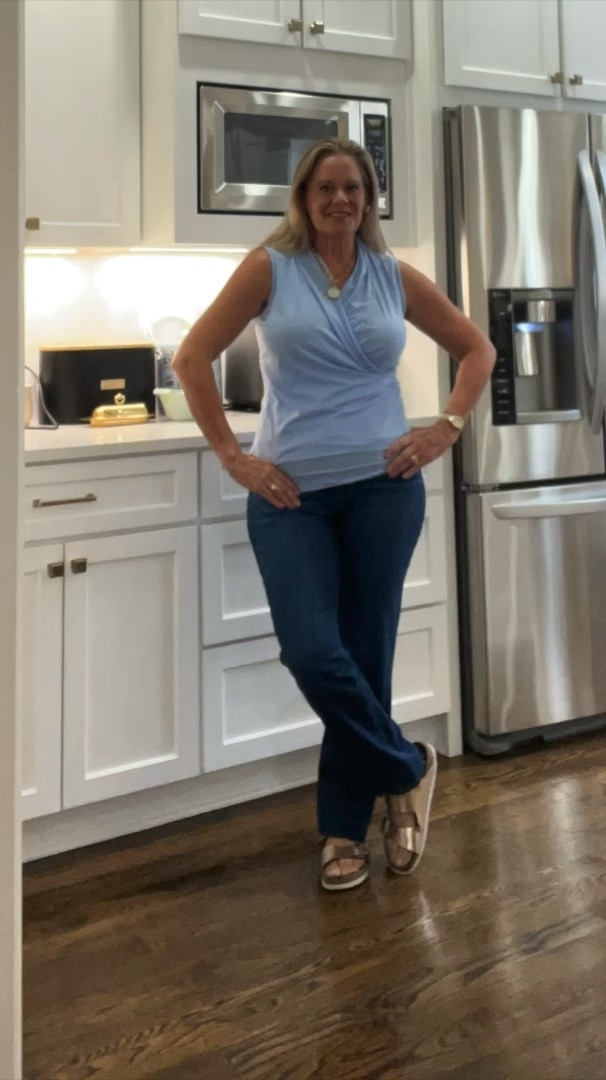 Great fitting jeans and a cool top for these hot summer days!
Needing to stay cool but hip when out to a casual lunch or outing? 
This top and jeans do the trick!


#LTKOver40 #LTKStyleTip #LTKMidsize