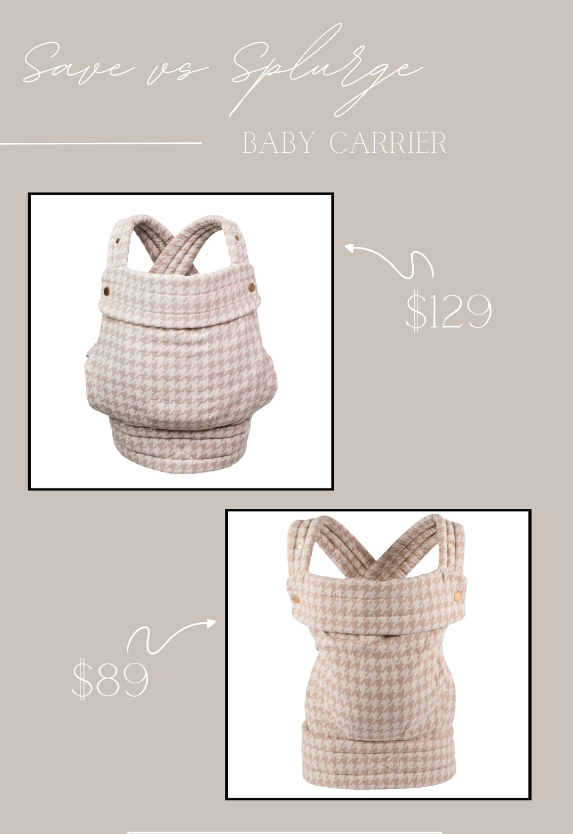 Save vs. Splurge! ✨ These baby carriers are dang near identical—the only real difference? The PRICE TAG! 💸 Would you go for the budget-friendly option or splurge on the name brand? 🤔

#MomLife #BabyEssentials #SaveOrSplurge #BudgetFinds #NewMomMustHaves #LTKbaby #LTKfinds #LTKfamily