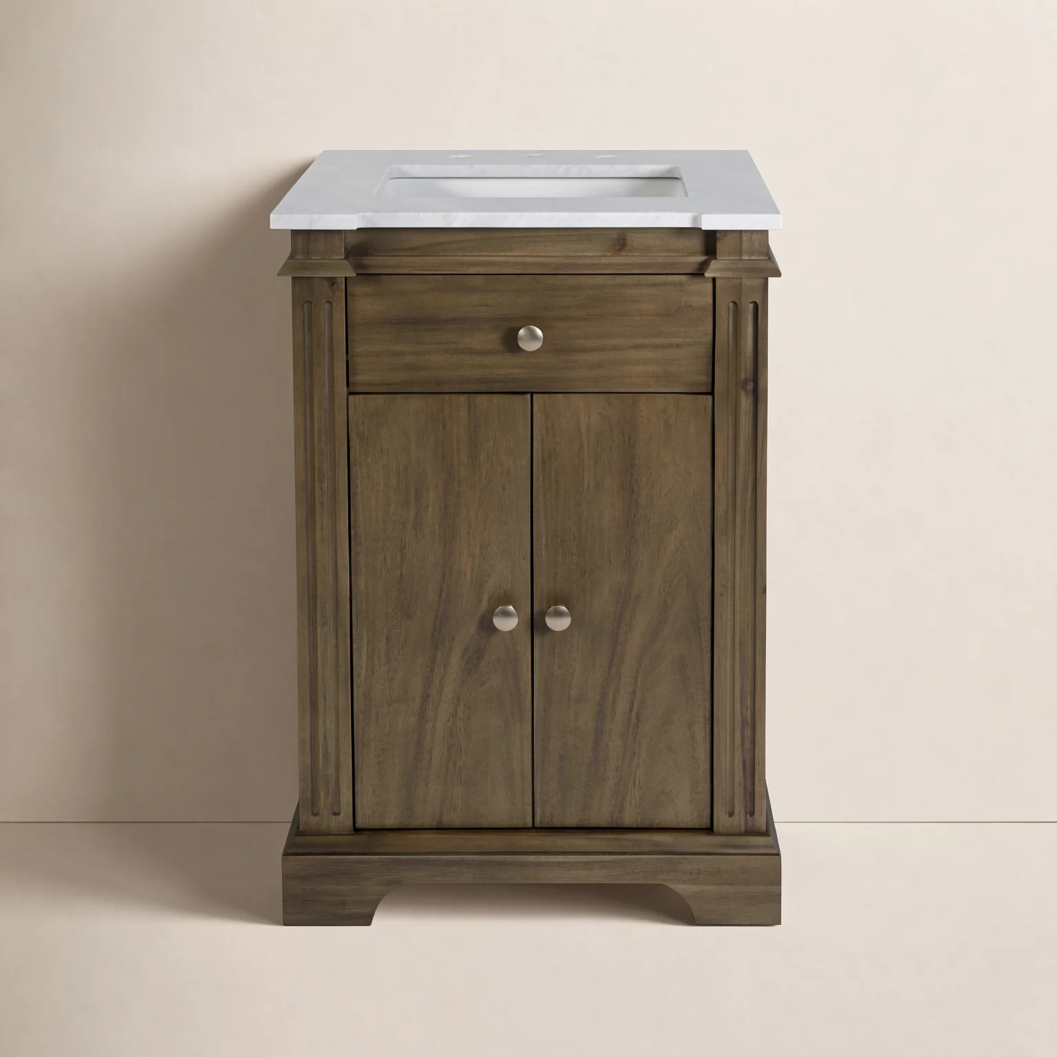Garza 24" Carrara Marble Single Bathroom Vanity | Birch Lane