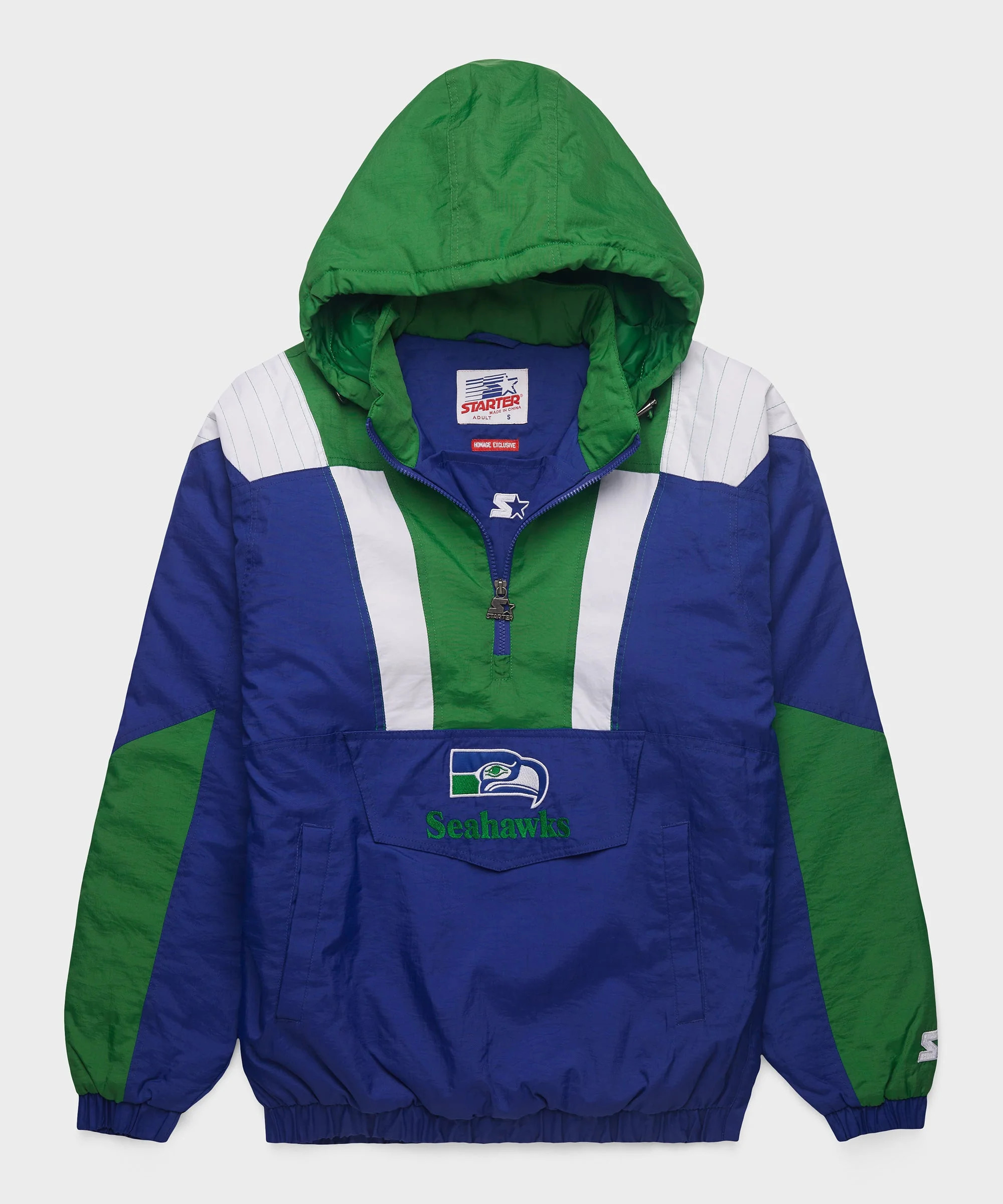 HOMAGE X Starter Seahawks Pullover Jacket | Retro Seattle Seahawks Jacket | Homage